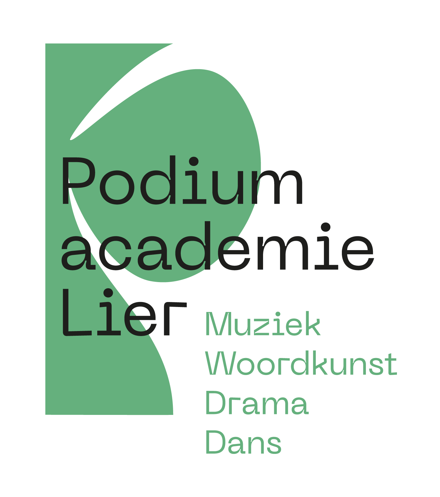 Logo Podiumacademie Lier groen zwart